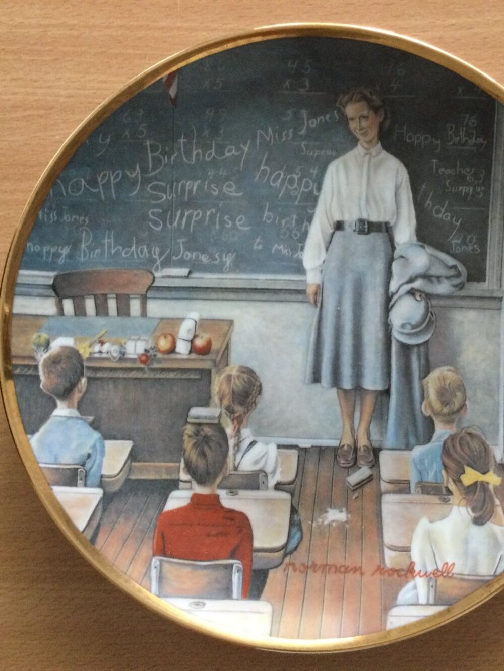 Norman Rockwell “The School Teacher” Collector Plate – Knowles Limited Edition 1